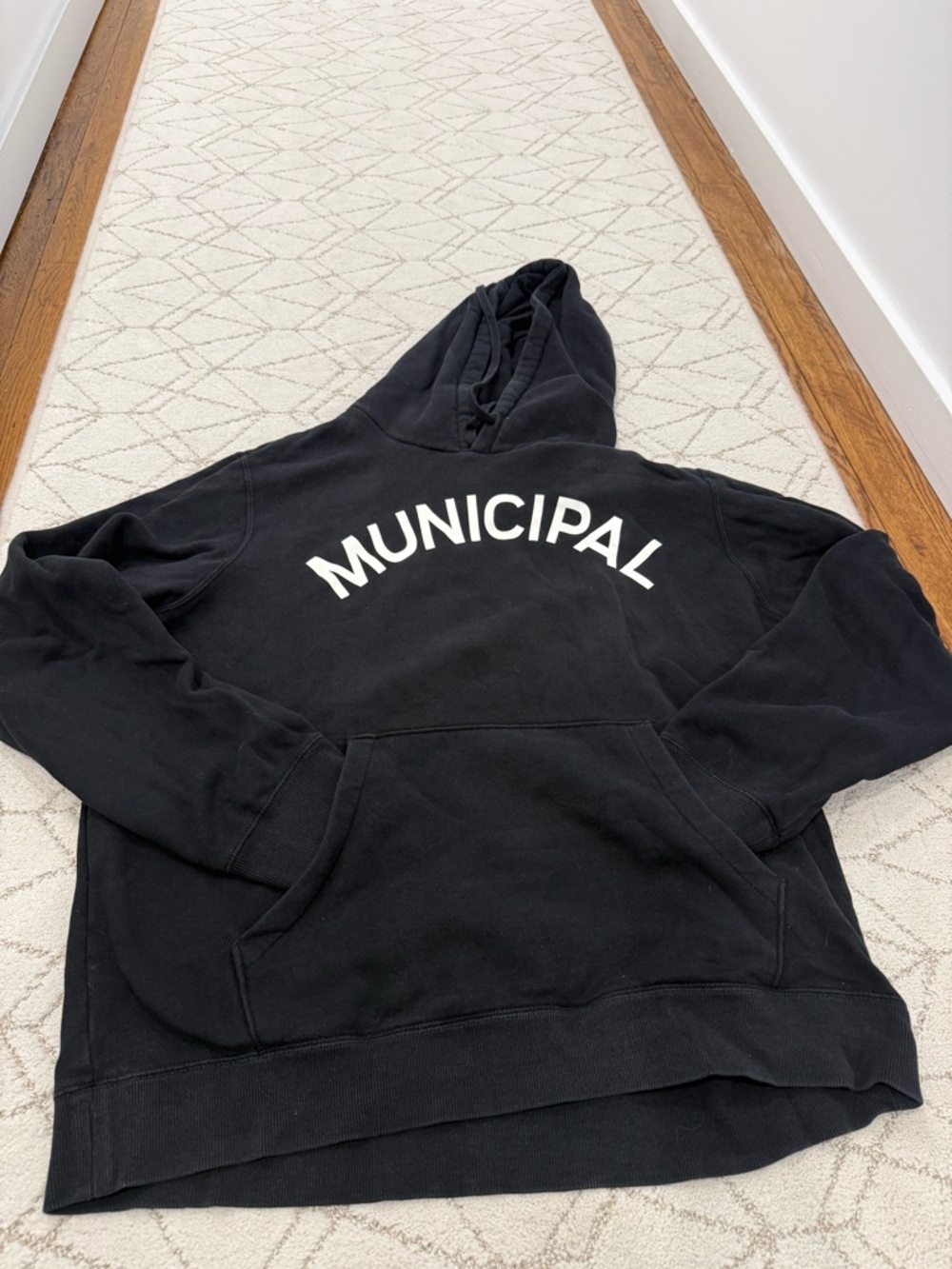 Municipal Black Graphic Pullover Hoodie - Men's XL